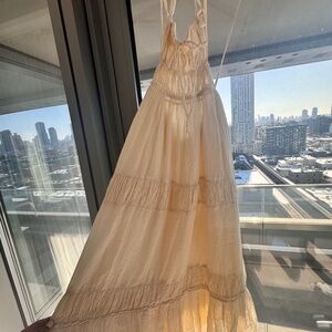 Free People Taking Sides Tiered Cotton Maxi Dress